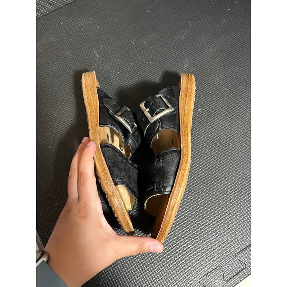 Miz Mooz Leather Double Band Slide Sandals - Florra Black Womens 38 US 7.5-8 - Picture 5 of 8